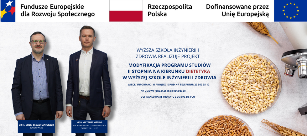 Modyfikacja programów studiów II stopnia na kierunku Dietetyka w Wyższej Szkole Inżynierii i Zdrowia w Warszawie